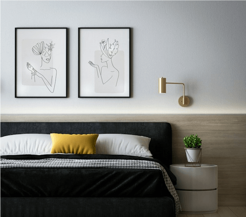 cuadros encima de la cama